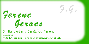 ferenc gerocs business card